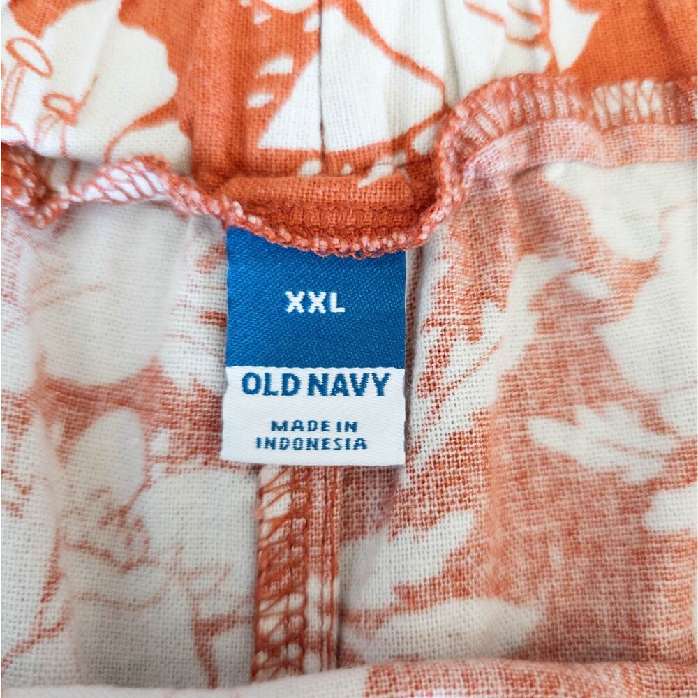 Old Navy Womens SIZE XXL‎ Red Rust Linen Blend Tropical Floral Maxi Skirt - Picture 8 of 10
